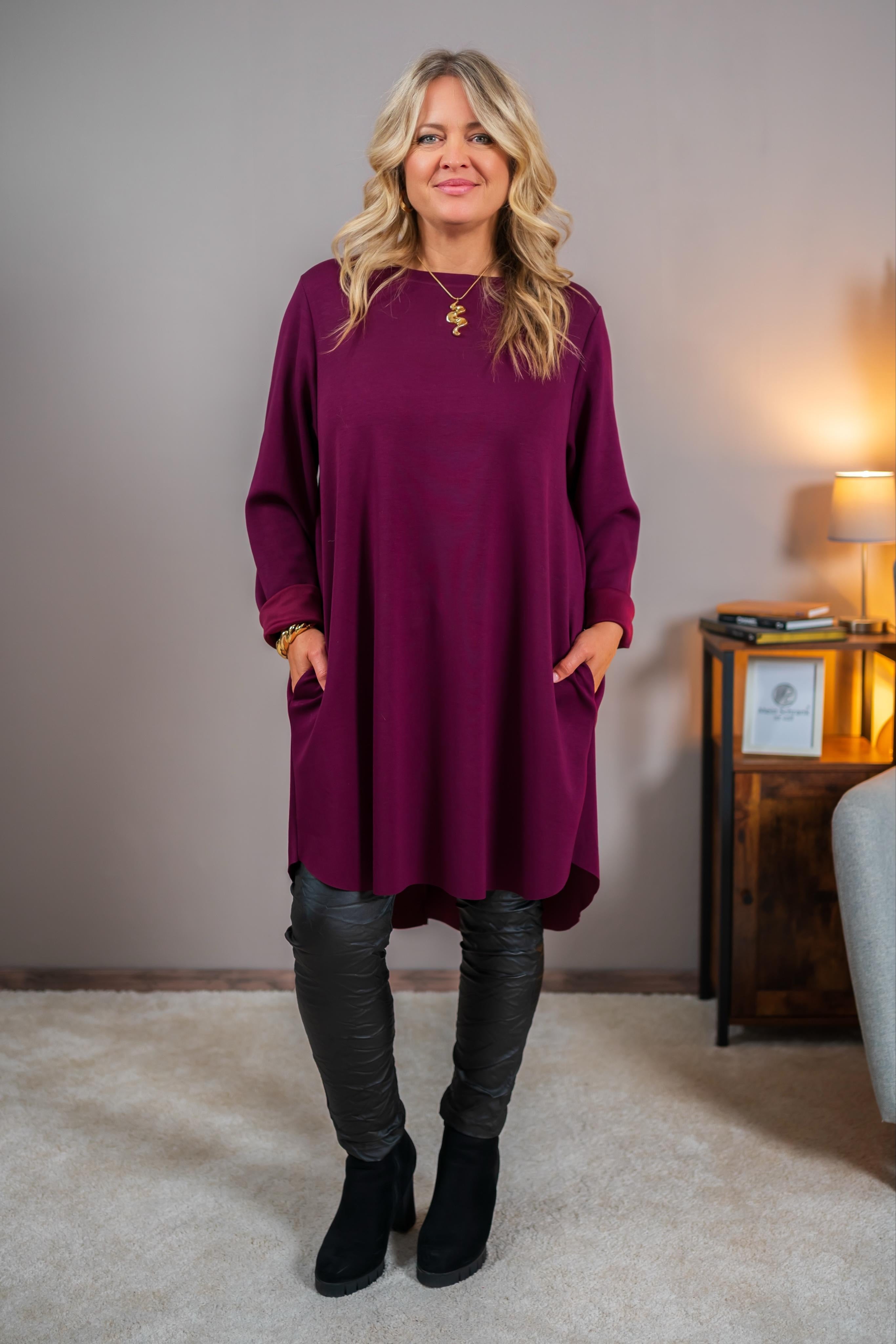 Oversize Tunika, magenta