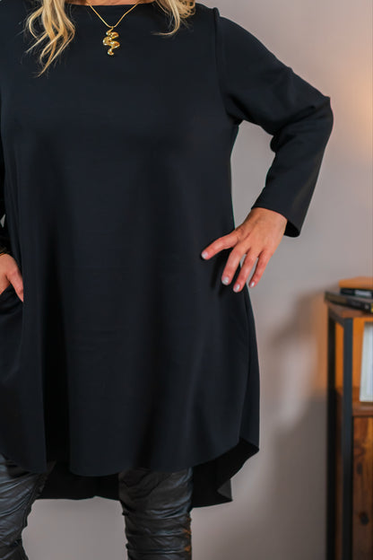 Oversize Tunika, schwarz