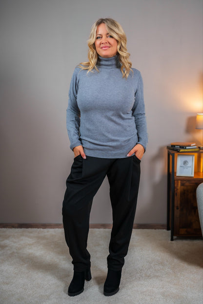Klassischer Rollkragenpullover, grau