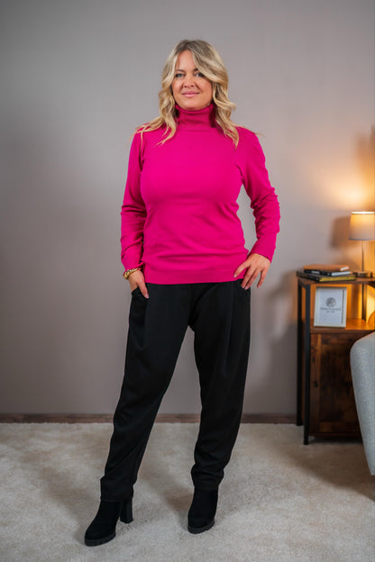 Klassischer Rollkragenpullover, pink