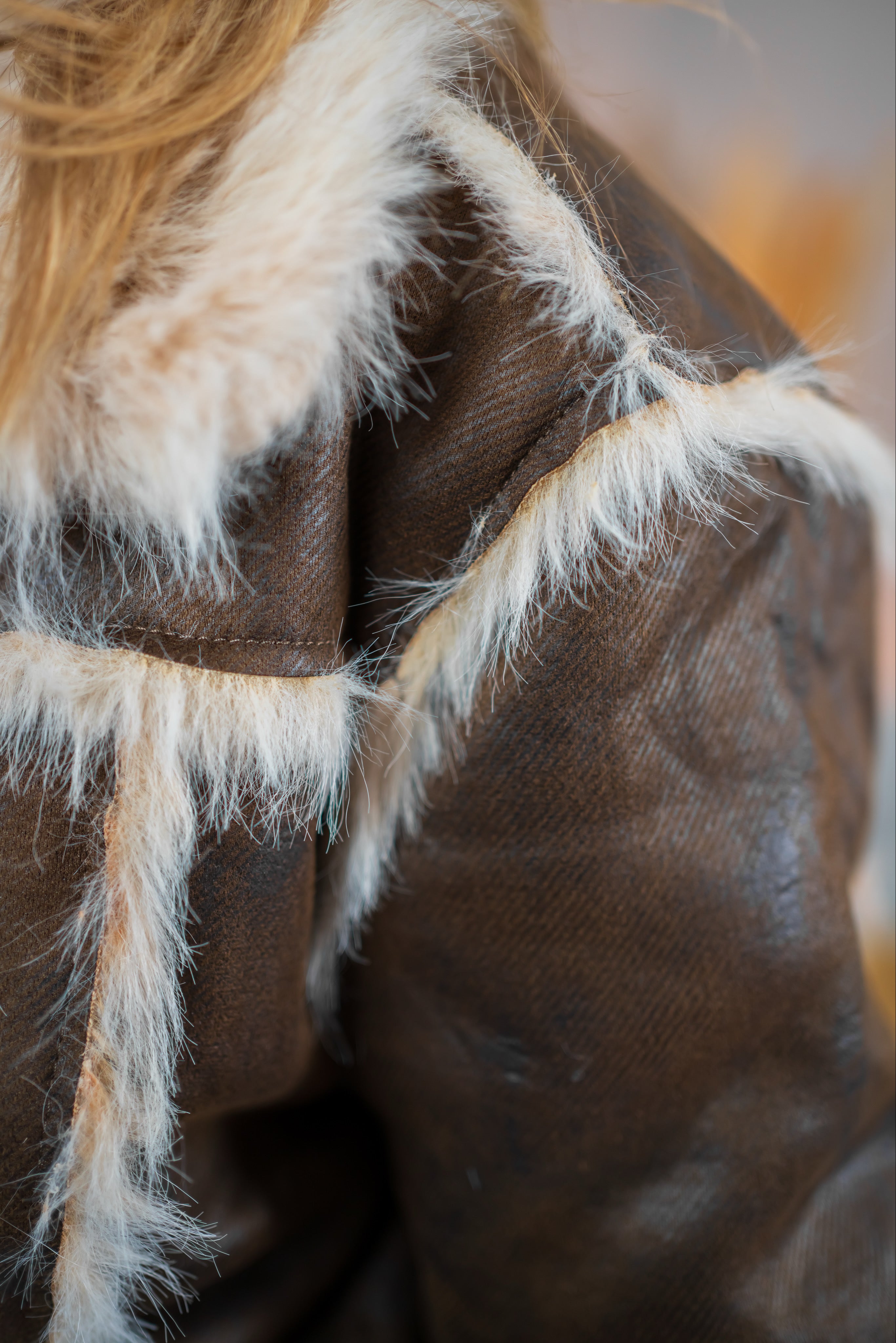 Stylische Jacke im Veloursleder-Look, chocolate