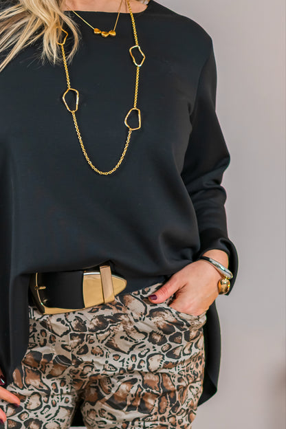 Longshirt, langarm in Schwarz