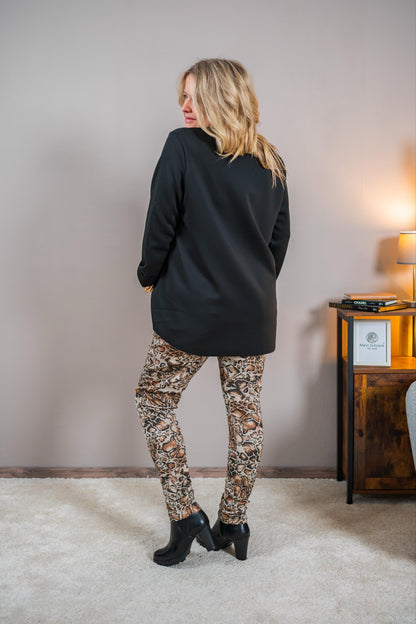 Longshirt, langarm in Schwarz