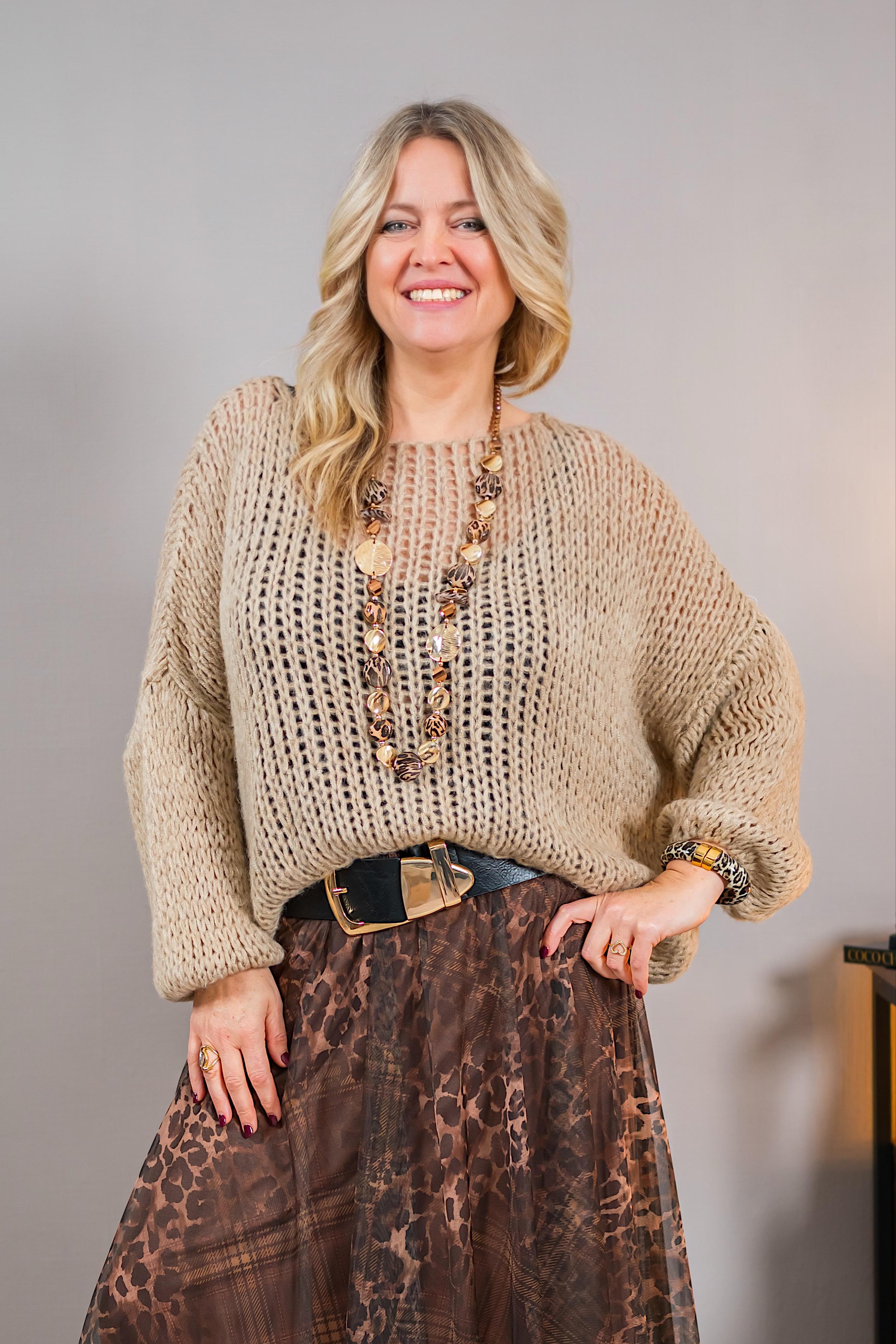 Strickpullover, beige