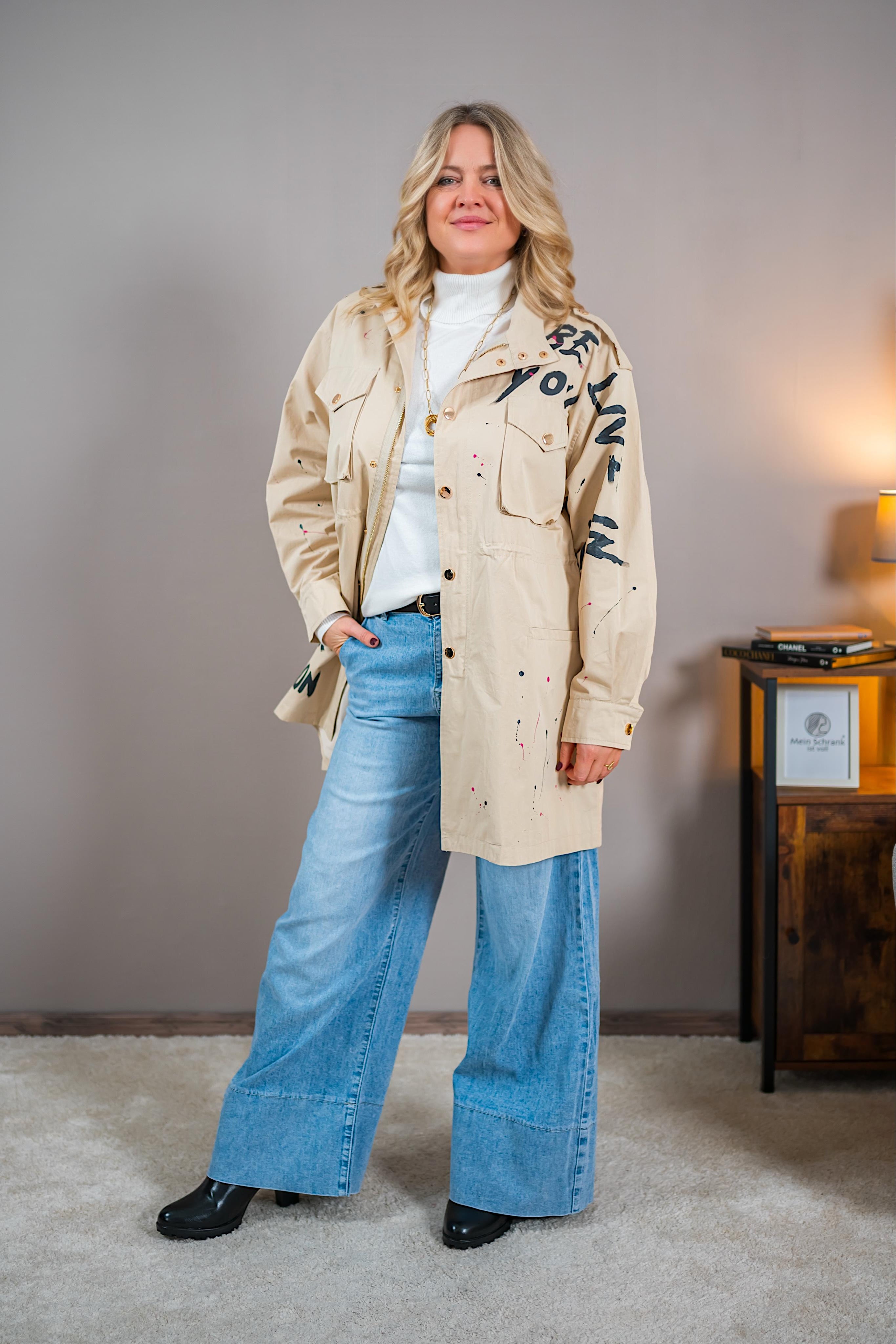 Oversize Jacke im Utility-Look, beige