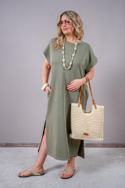 Shirt-Kleid, olive