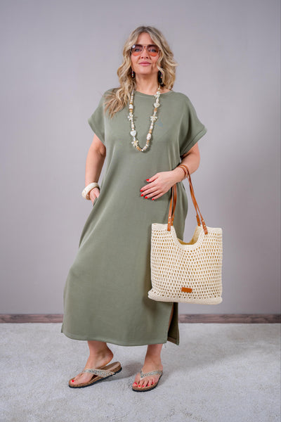 Shirt-Kleid, olive
