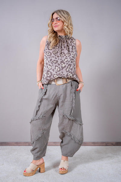 Ärmelloses Leo-Top, taupe