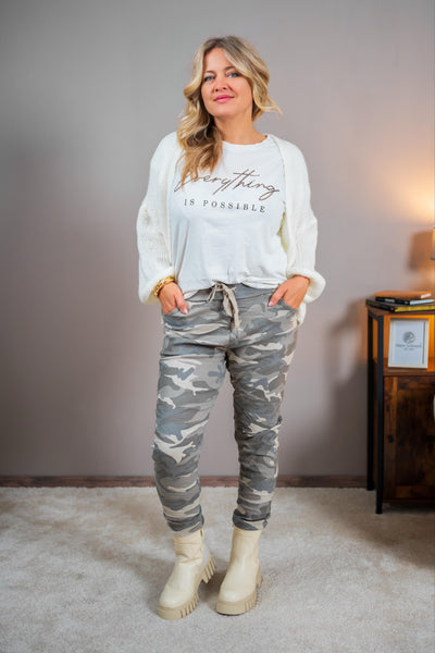 Kuschelige Strickjacke, cremeweiß