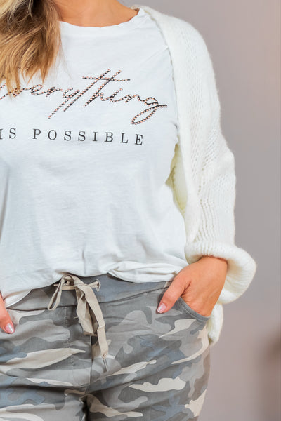 Kuschelige Strickjacke, cremeweiß