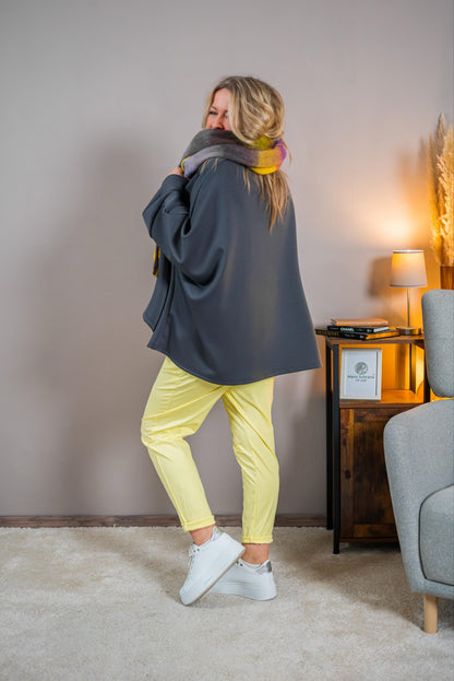 Oversize Sweatshirt im Poncho-Stil, anthrazit