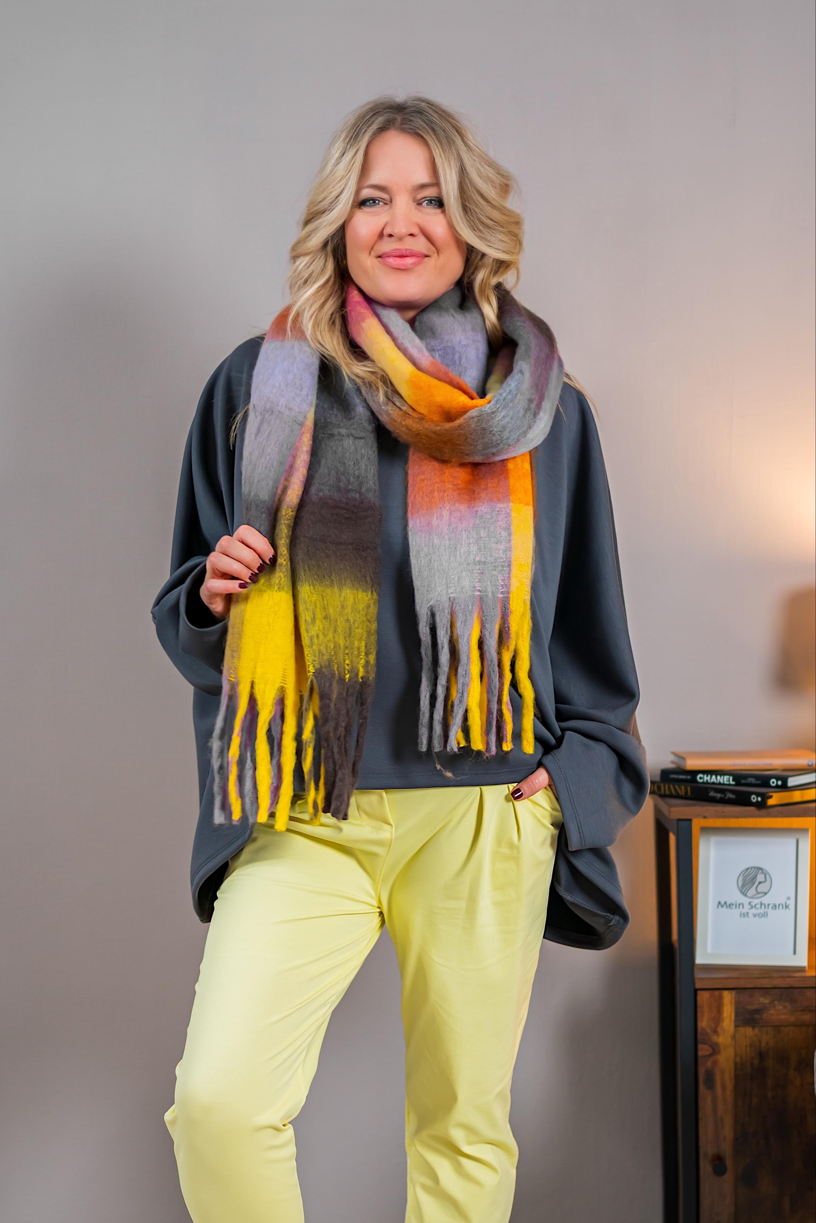 Oversize Sweatshirt im Poncho-Stil, anthrazit