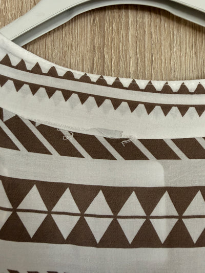 Boho Tunika Kleid mit Ethno-Print, creme/taupe 2.Wahl