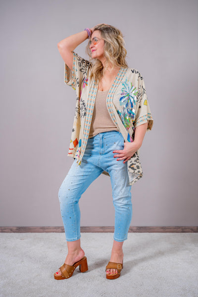 Leichter Cardigan mit Design und Glitzer-Effekt, mehrfarbig