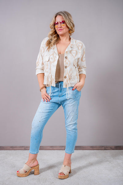 Stricktop mit Lurex, camel