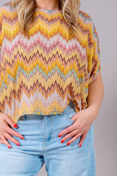 Shirt mit buntem Design im Poncho-Stil, mehrfarbig