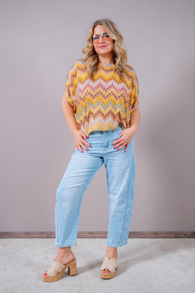 Shirt mit buntem Design im Poncho-Stil, mehrfarbig