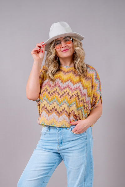Shirt mit buntem Design im Poncho-Stil, mehrfarbig