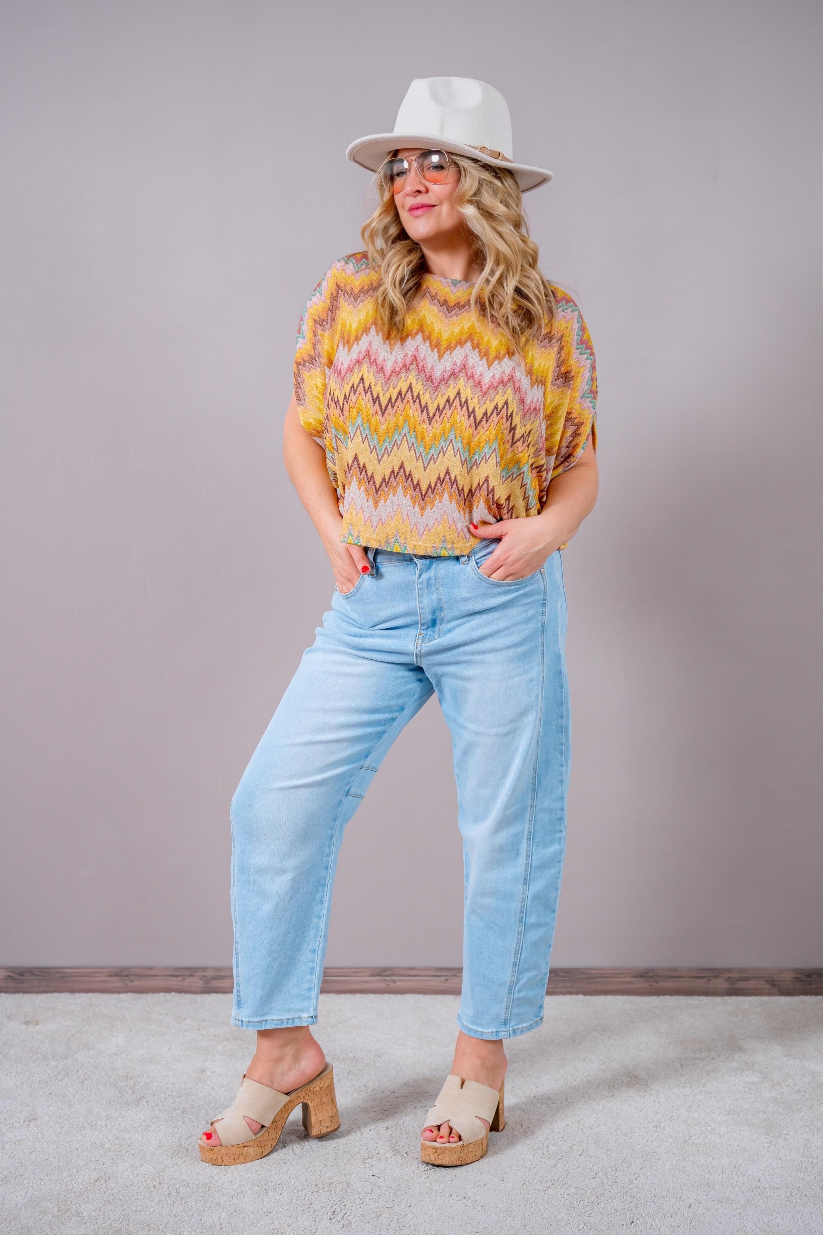 Shirt mit buntem Design im Poncho-Stil, mehrfarbig