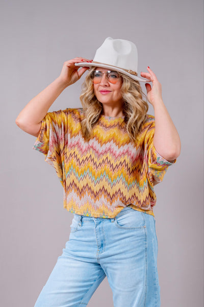 Shirt mit buntem Design im Poncho-Stil, mehrfarbig