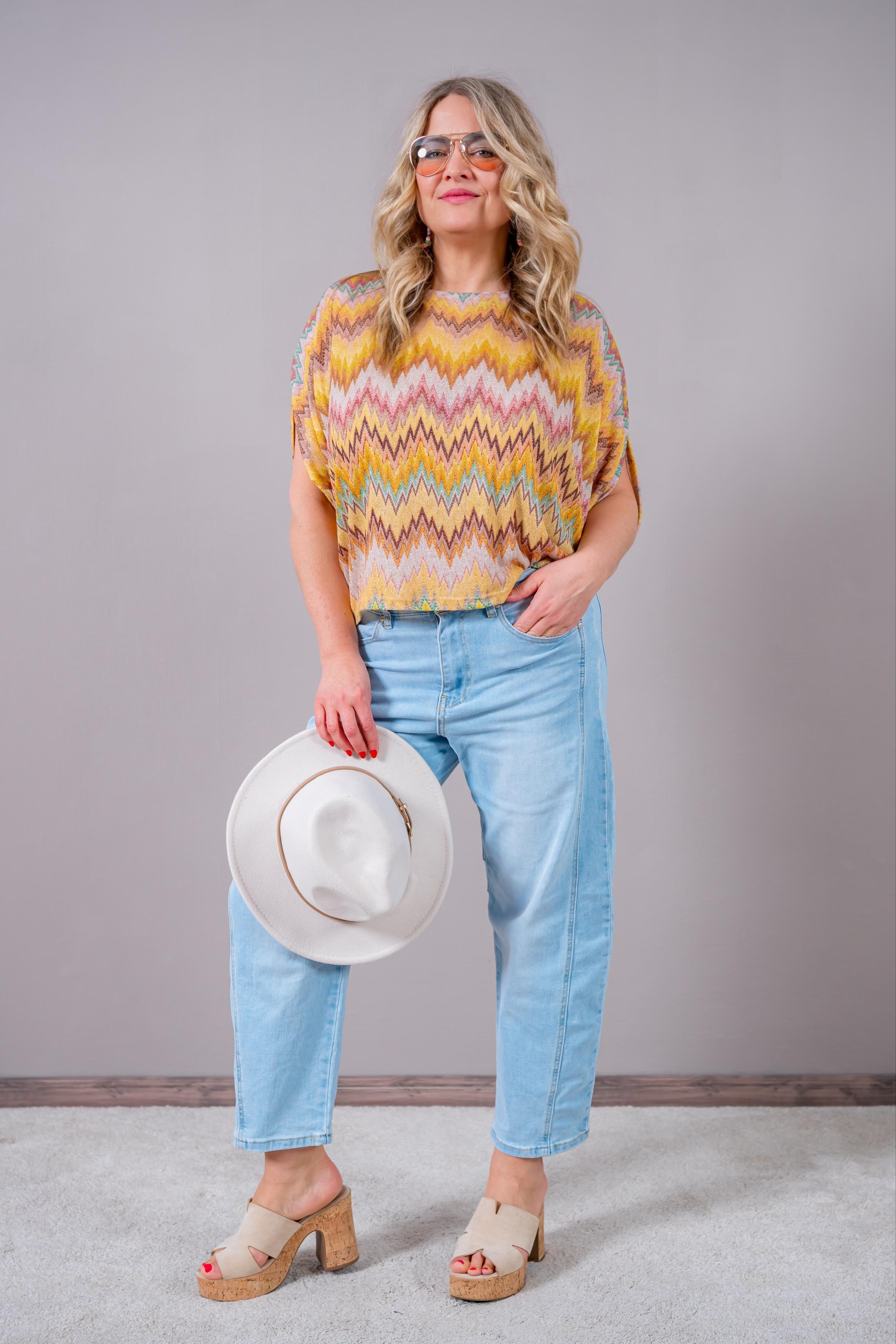 Shirt mit buntem Design im Poncho-Stil, mehrfarbig