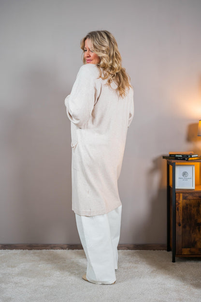 Langer Cardigan, creme/beige