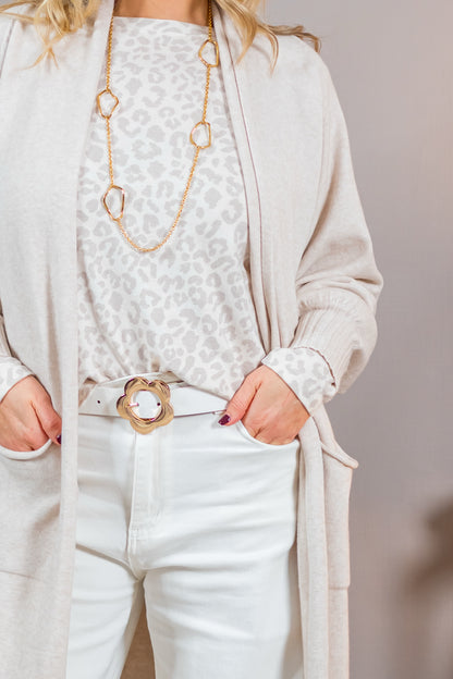 Langer Cardigan, creme/beige