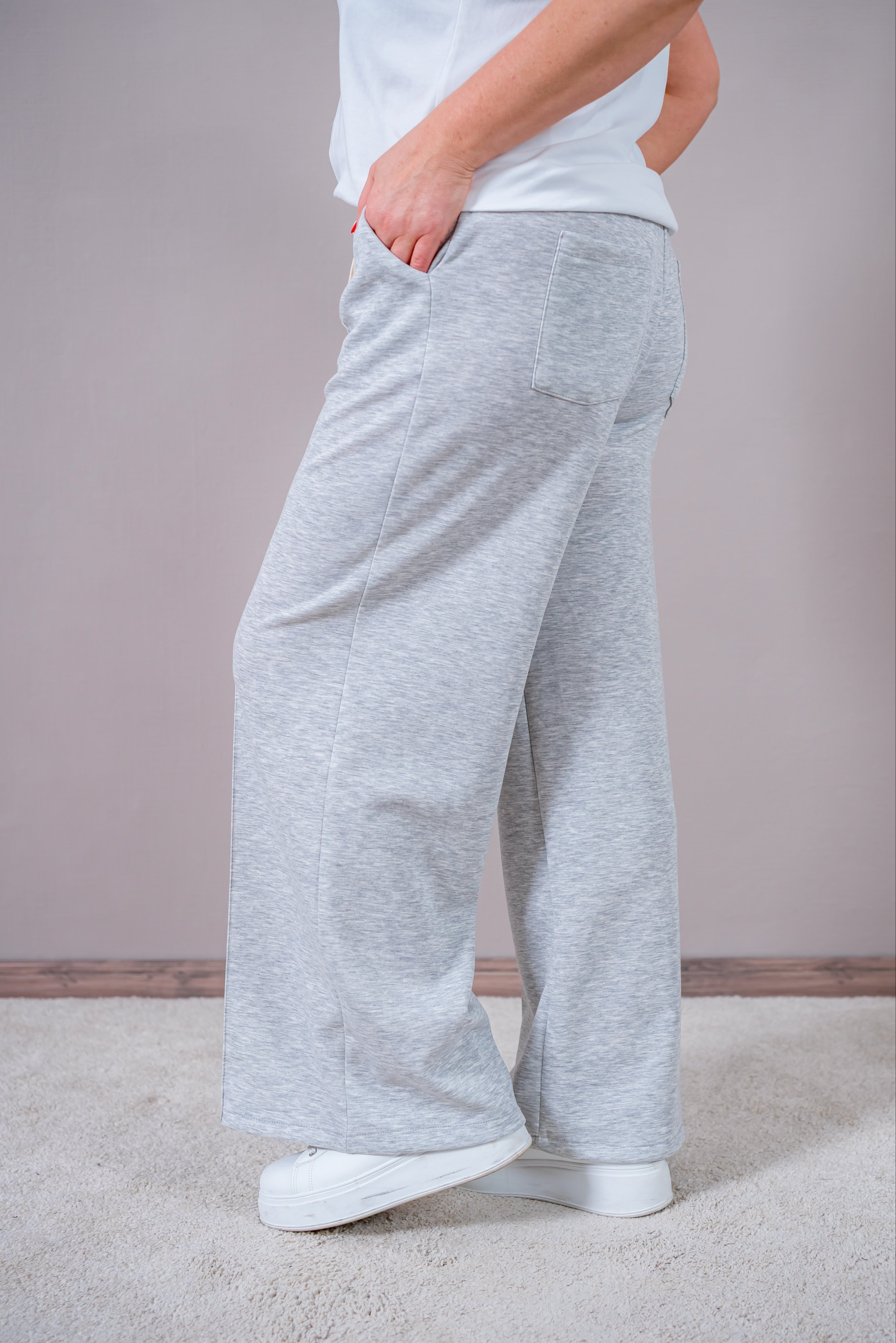 Weiche Hose, grau meliert