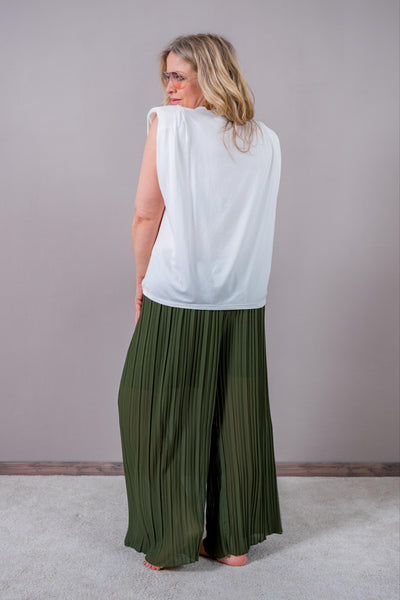 Ärmelloses Shirt mit Schulterpolstern, off-white