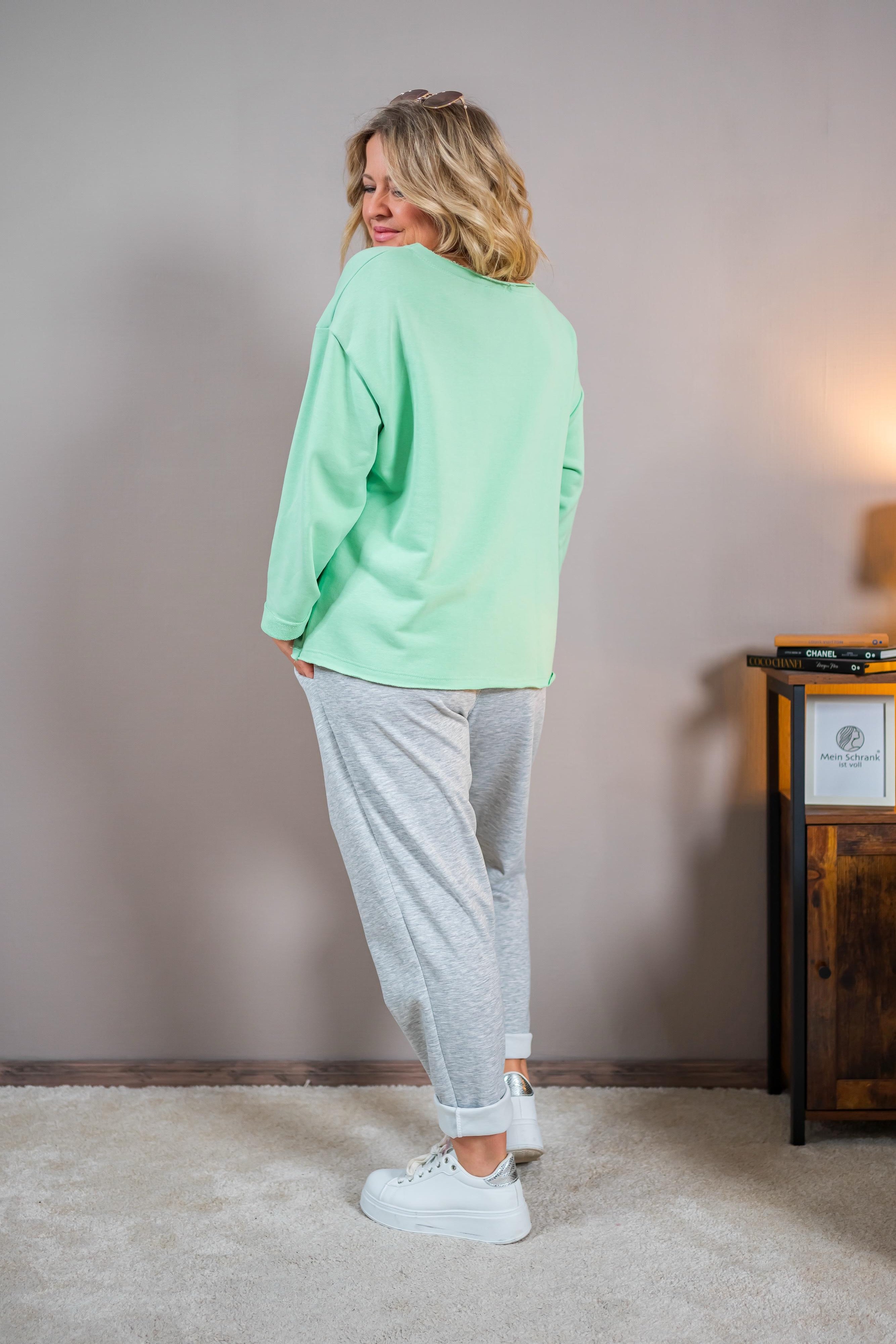 Stylisches Sweatshirt mit Print, mintgrün