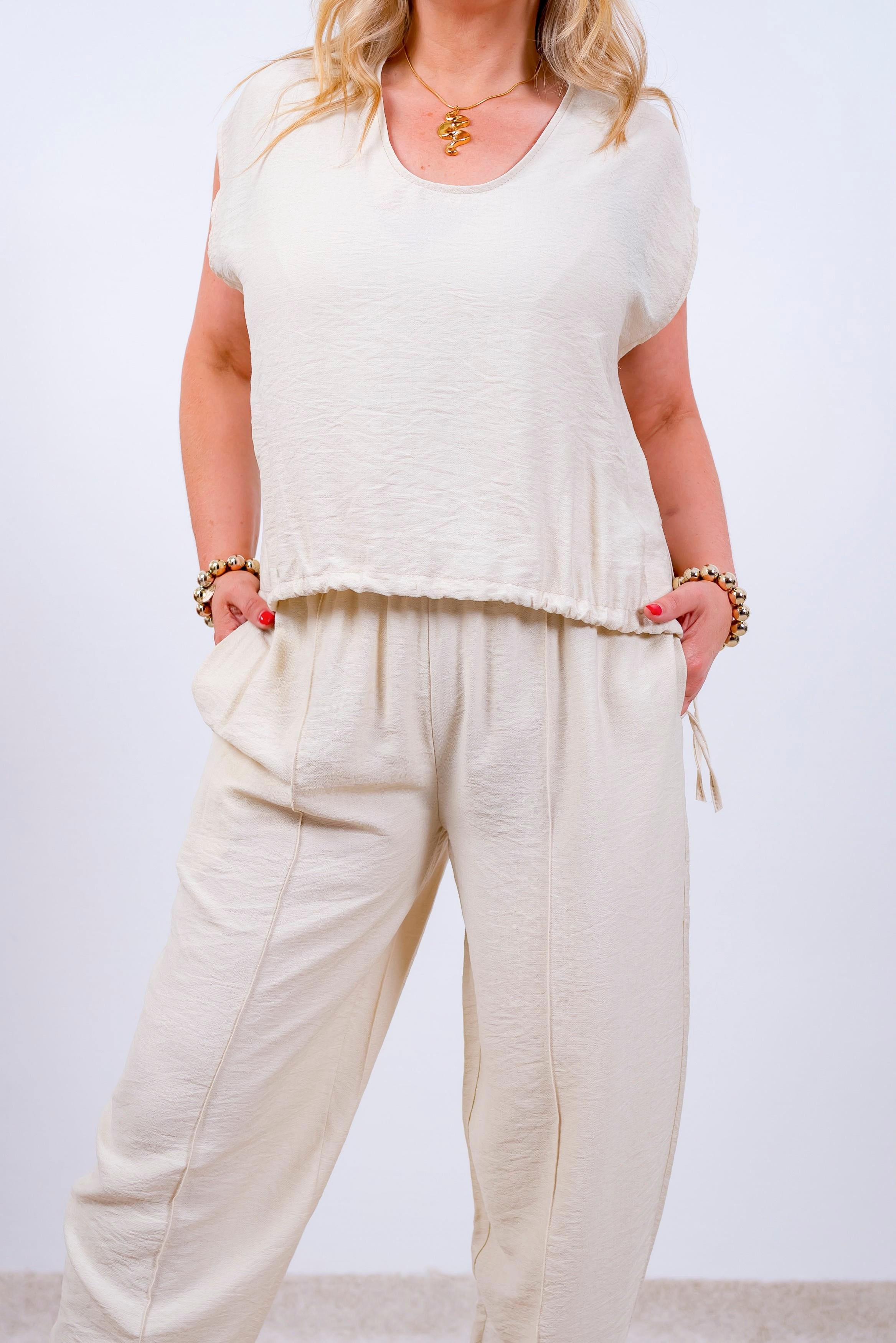 Lässige Hose, beige