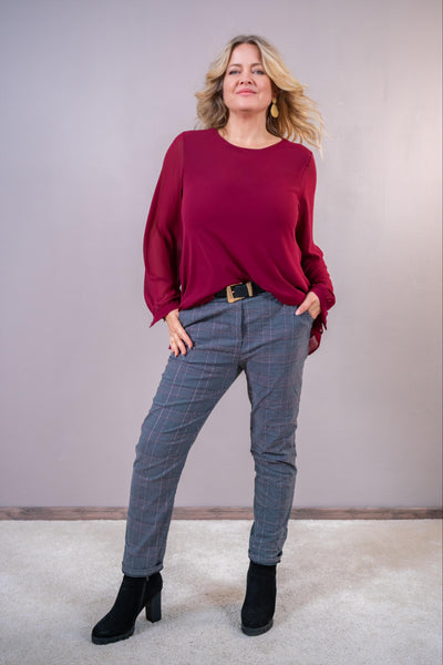 Layering-Bluse, bordeaux