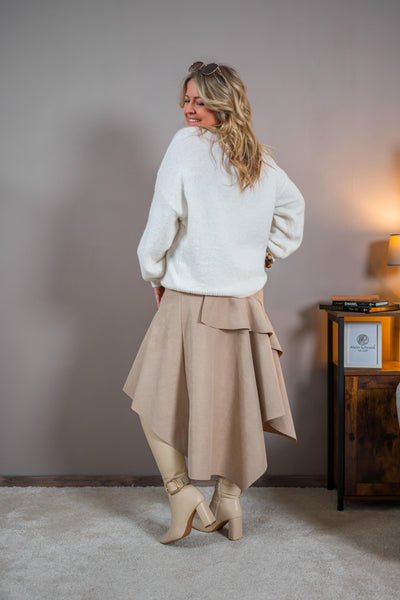 Kuscheliger Strickpullover mit Motiv, creme