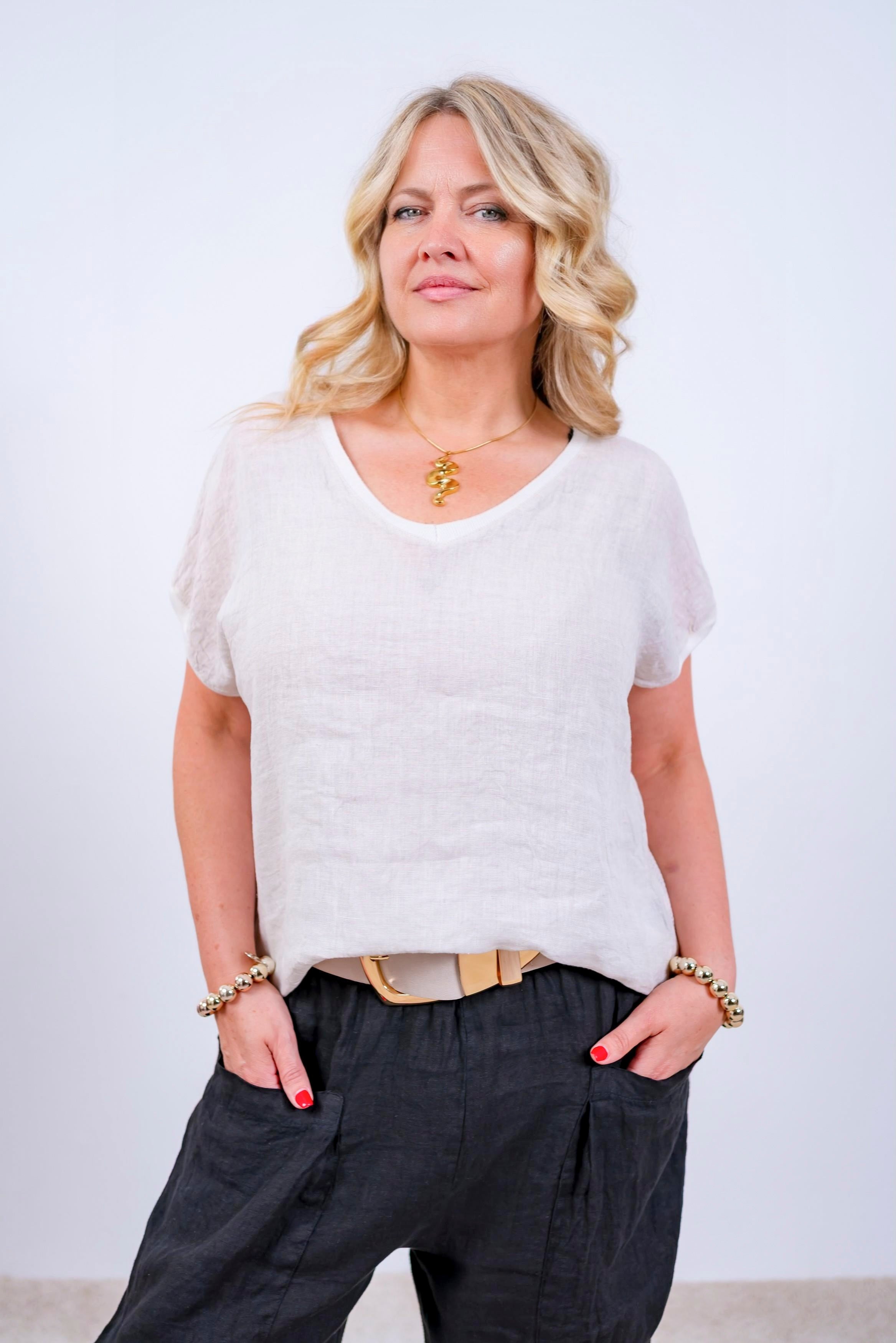 Shirt mit Netzrücken, beige