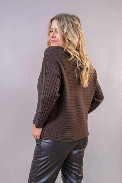 Strickpullover "Soft Lines", schokobraun