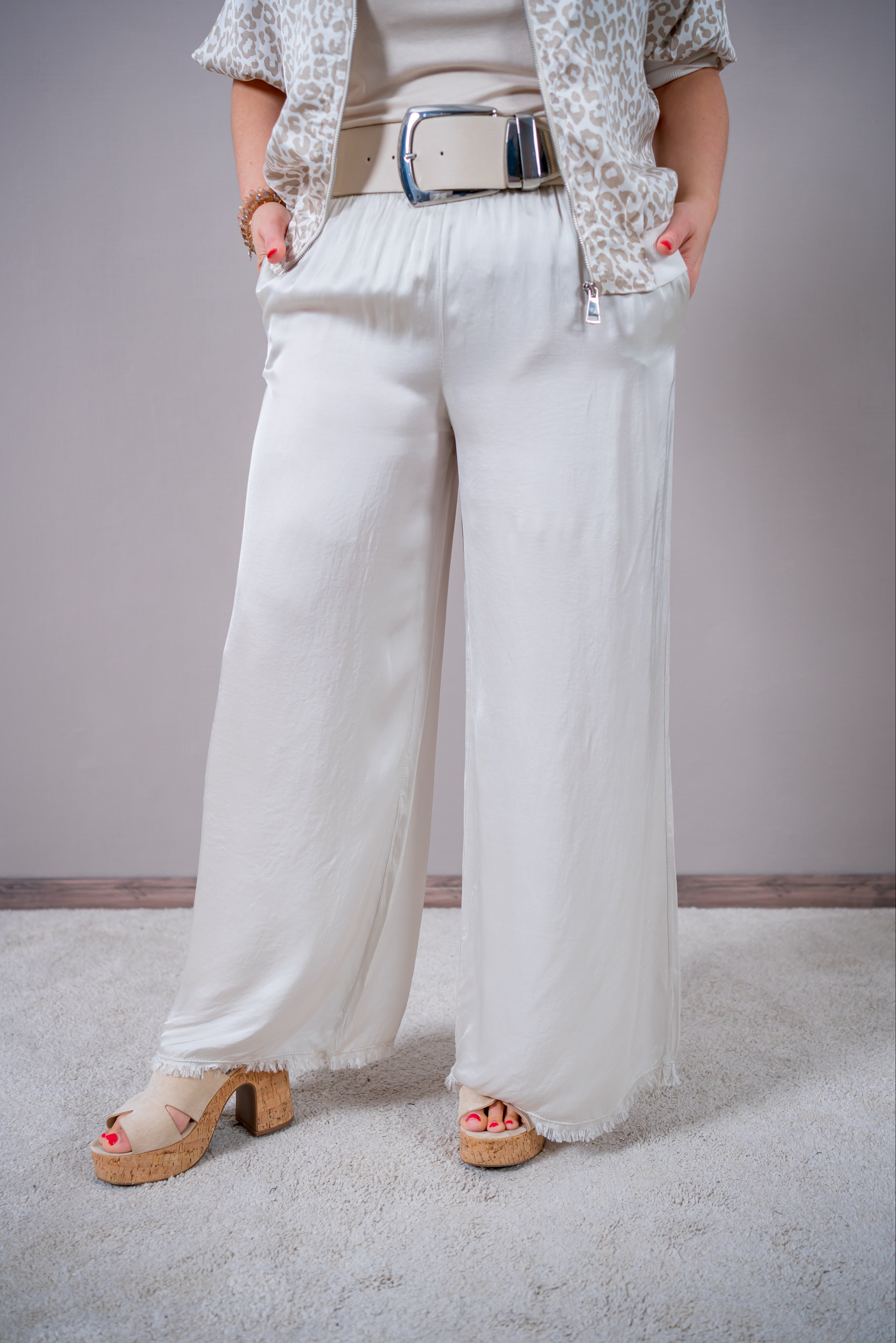 Fließende Hose 'Silk Touch', champagner