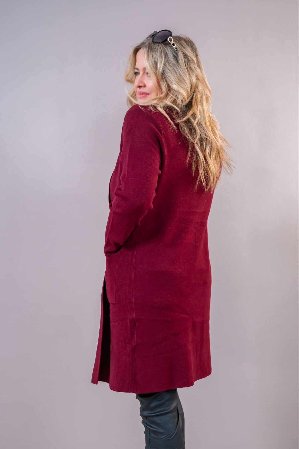 Long-Cardigan "Bordeaux Love"