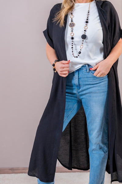 Oversize Maxikleid, schwarz