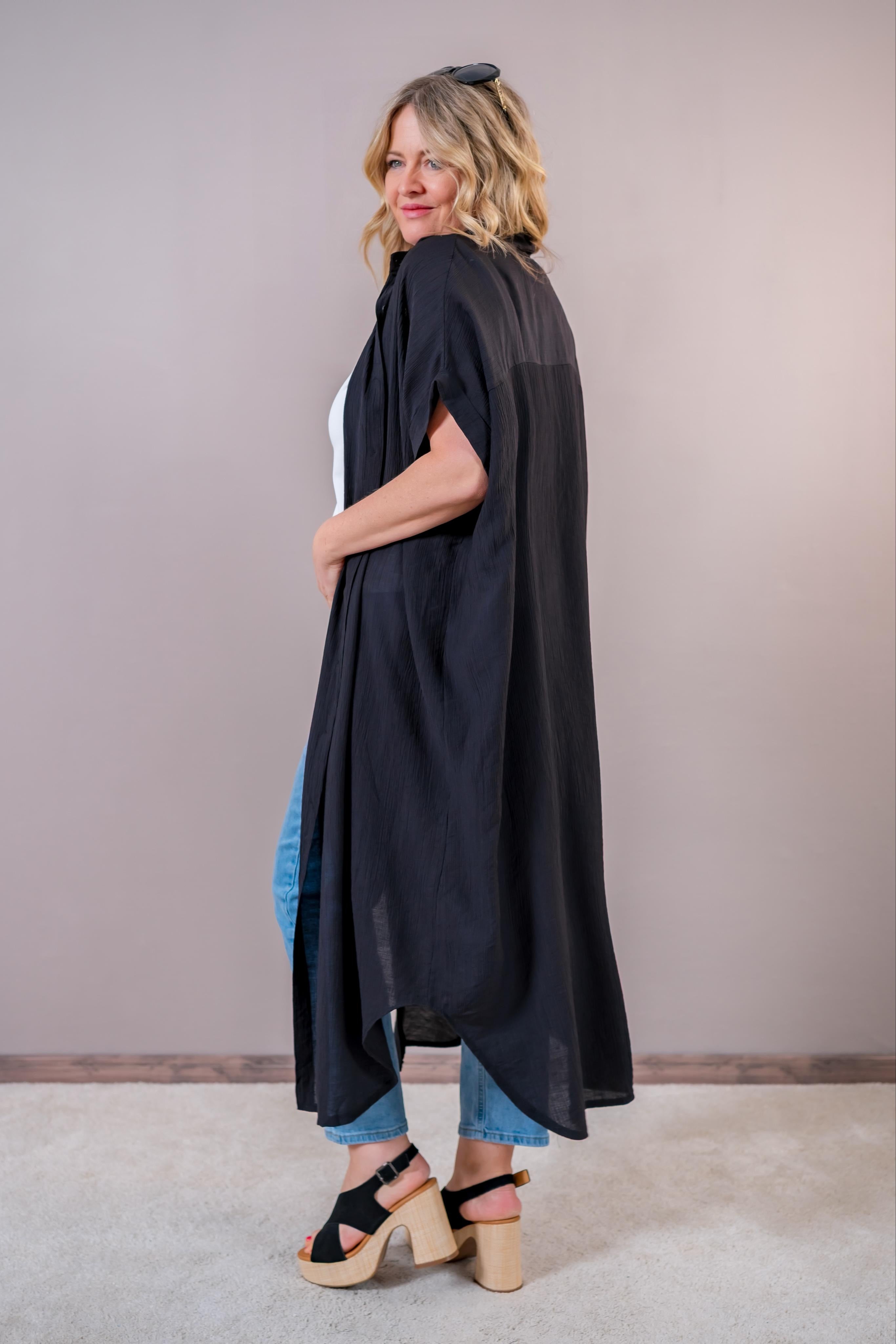 Oversize Maxikleid, schwarz