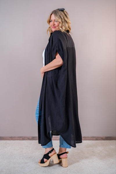 Oversize Maxikleid, schwarz