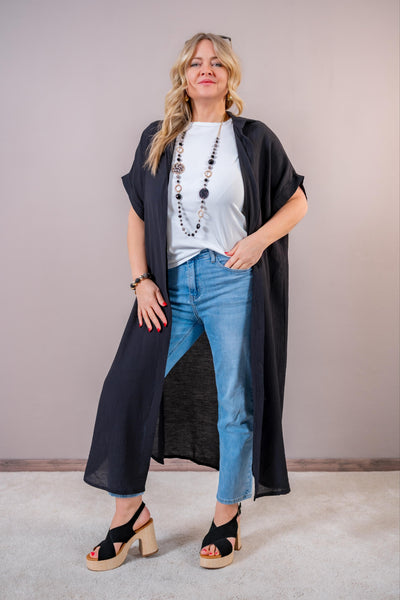 Oversize Maxikleid, schwarz