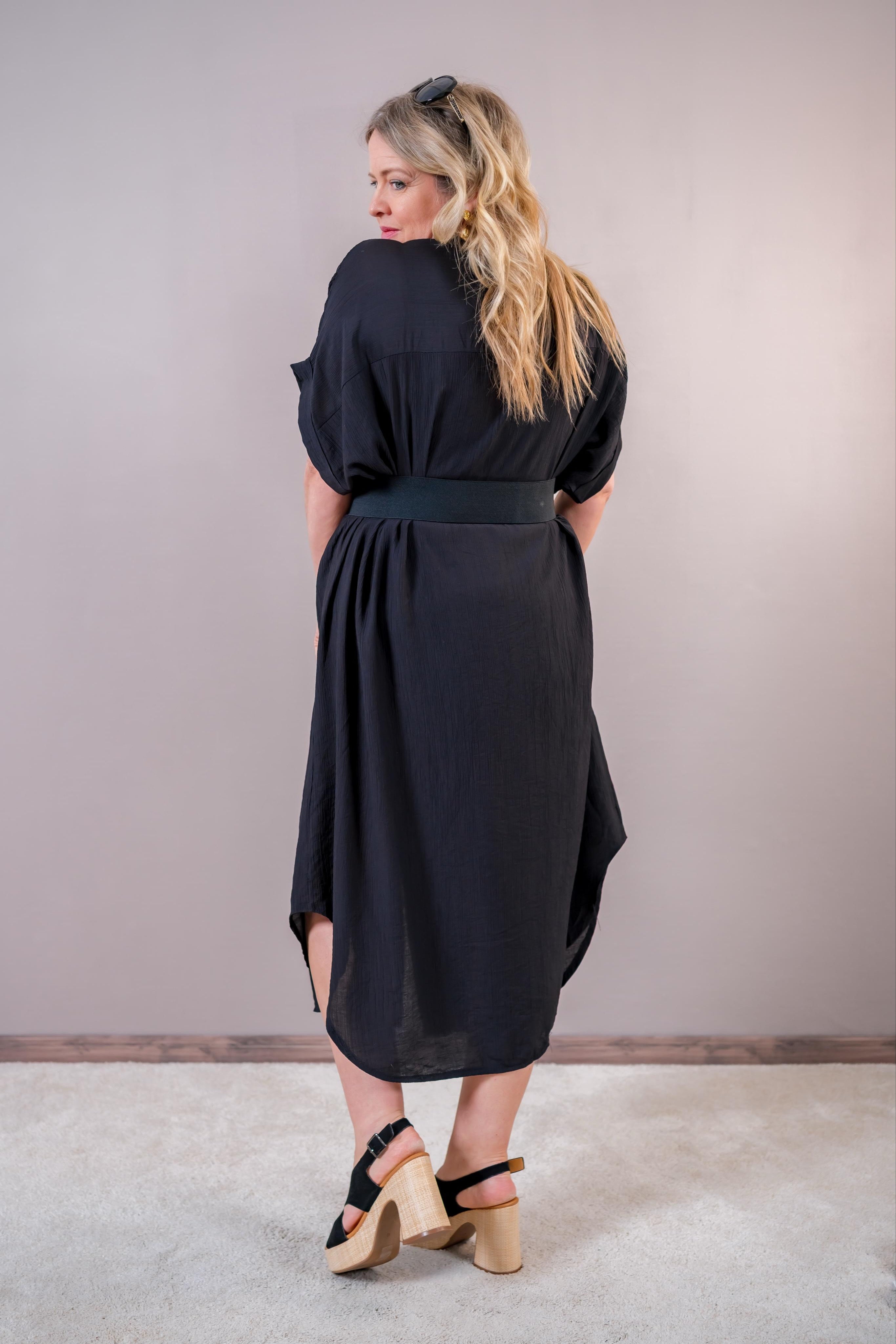 Oversize Maxikleid, schwarz