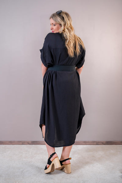Oversize Maxikleid, schwarz