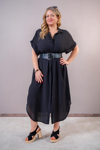 Oversize Maxikleid, schwarz
