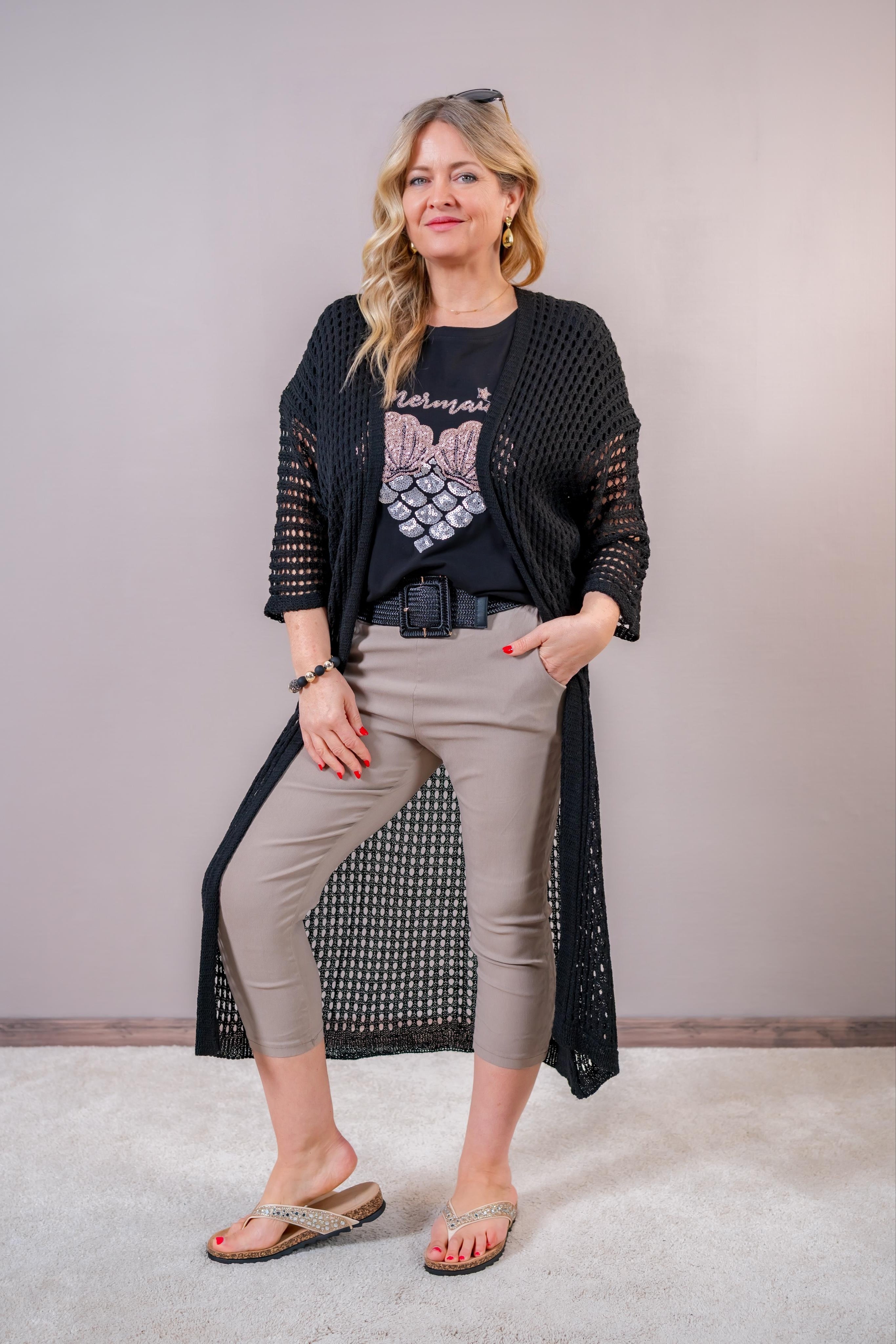 T-Shirt mit Herz-Design, schwarz