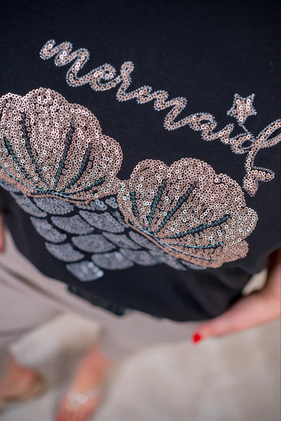 T-Shirt mit Herz-Design, schwarz