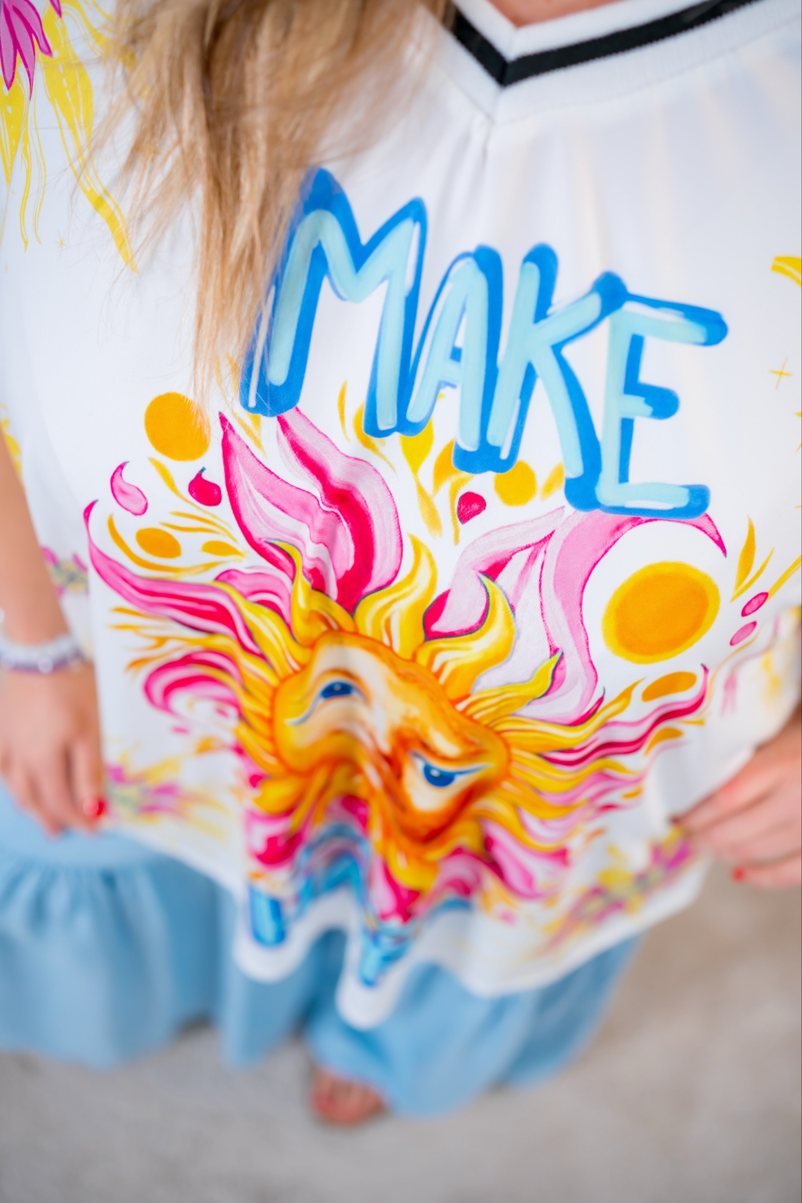 Oversize-Shirt mit buntem Design, mehrfarbig