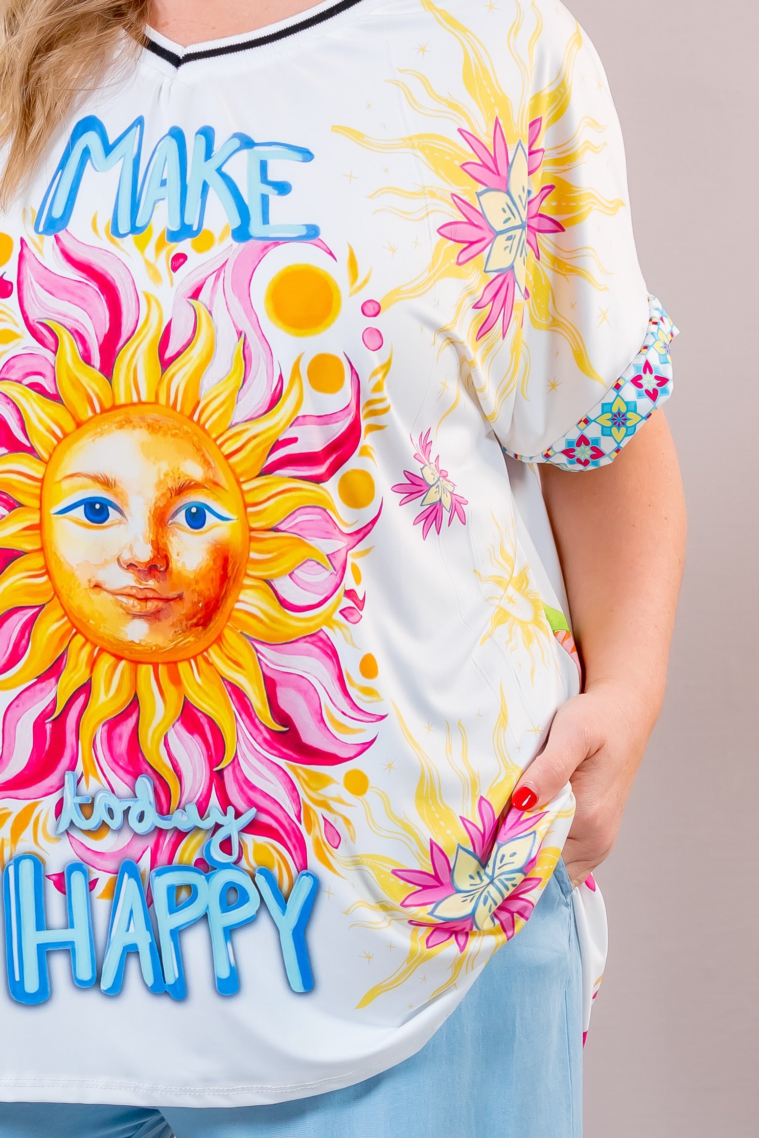 Oversize-Shirt mit buntem Design, mehrfarbig