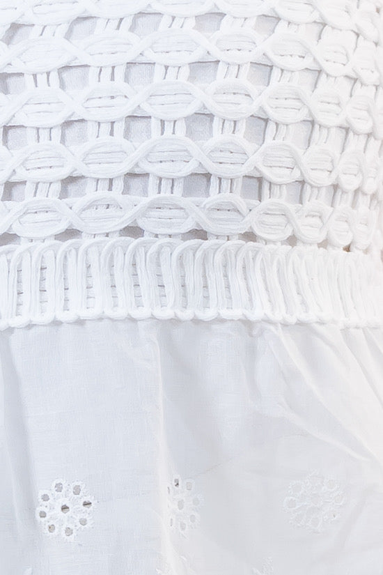 Leichte Häkel-Bluse, weiß