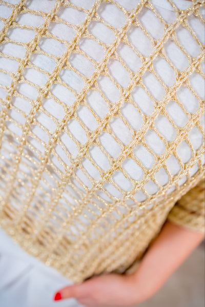 Glitzerndes Netz-Shirt, gold